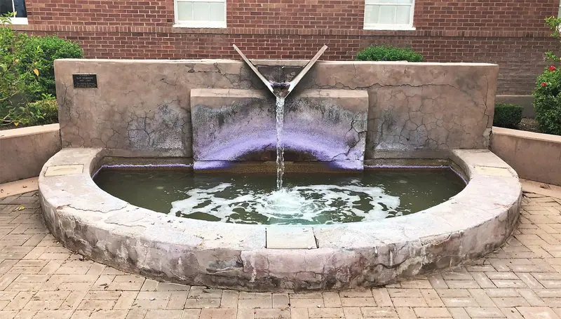 Queen Creek Historic Town Hall, Ray Schnepf Memorial Fountain, Queen Creek, Arizona